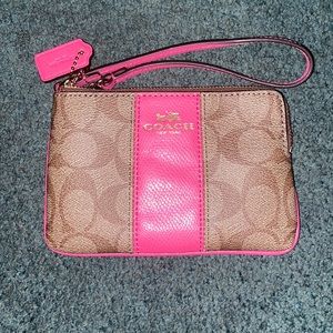 Pink coach wristlet